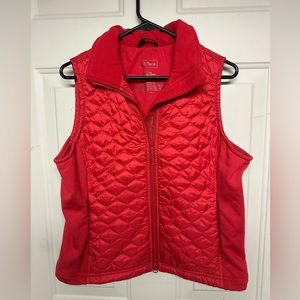 Womens L.L. Bean Red Puffer Vest